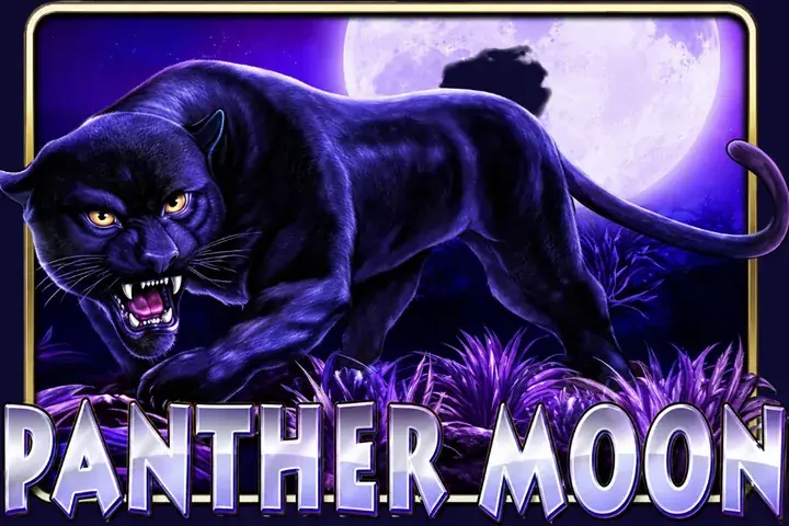 Panther Moon slot artwork with a black panther